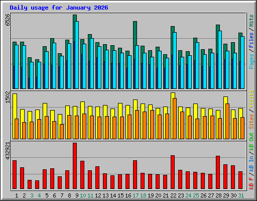 Daily usage for January 2026